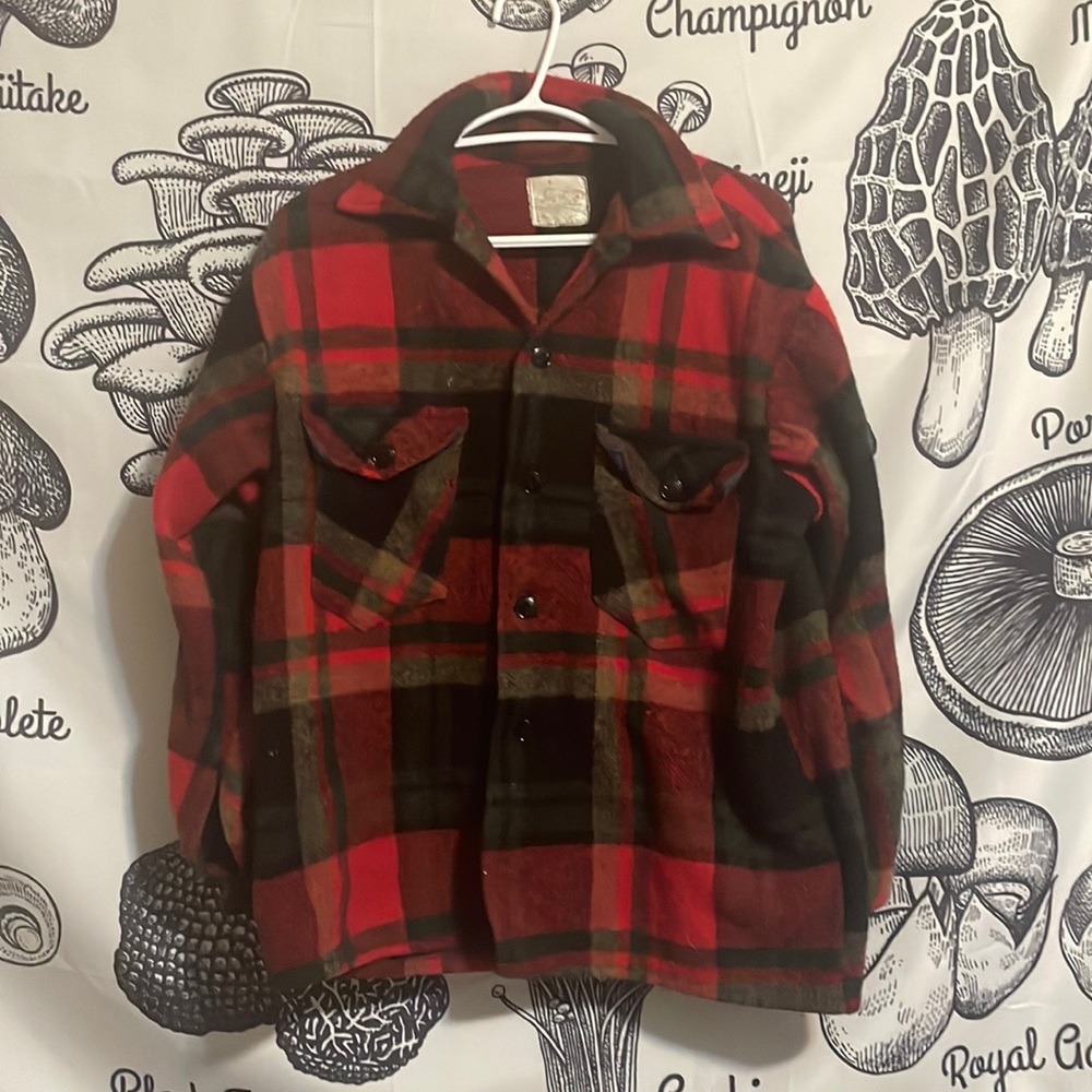 60% Wool Plad Vintage Jacket. Made in Canada